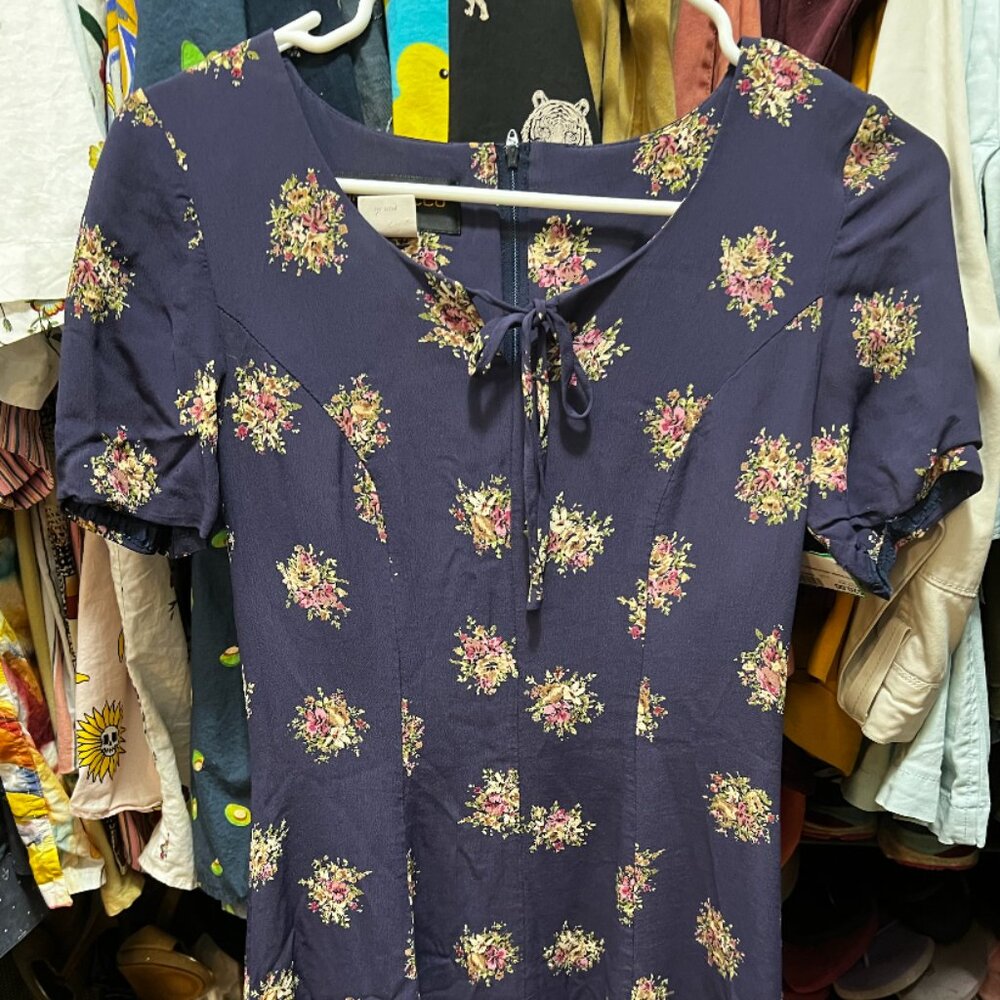 1990s Donna Ricco Short Sleeve Dress Size 4